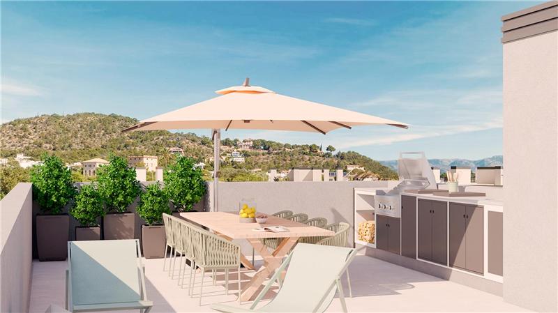 Ático en nuevo complejo residencial con terraza y piscina comunitaria